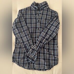Banana Republic Navy and Beige Check Shirt
